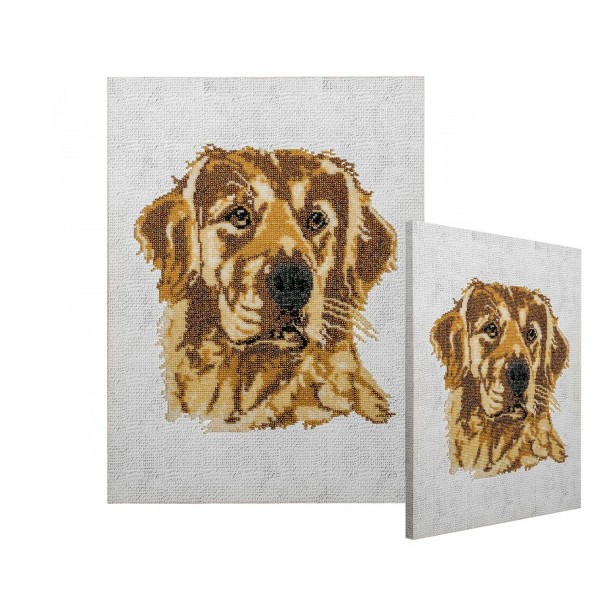 1pc Golden Retriever Dog Seed Bead Embroidery Diy Kit sur coton verre tchèque PRECIOSA Seed Beads Be - Photo n°1