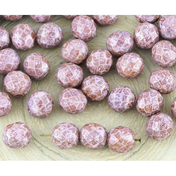 20 pièces Blanc Albâtre Opale Violet Marbre Lustre Perles Rondes Verre Tchèque 8mm - Photo n°2