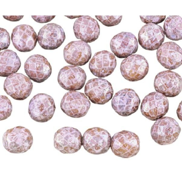 20 pièces Blanc Albâtre Opale Violet Marbre Lustre Perles Rondes Verre Tchèque 8mm - Photo n°1