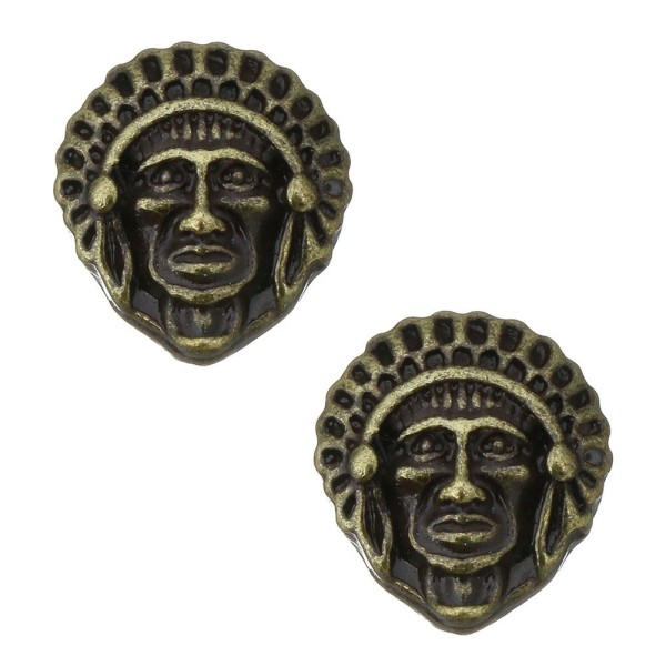 4 pcs Antigue Bronze Masque Leader Pendentifs Charmes Résultats Caractère Métal 13mm x 11mm - Photo n°1