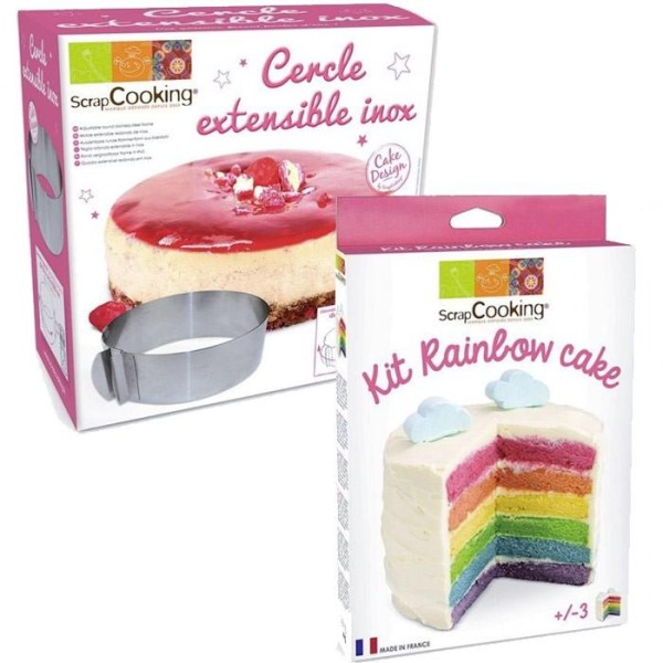 Kit Rainbow Cake + Cercle extensible inox - Photo n°1