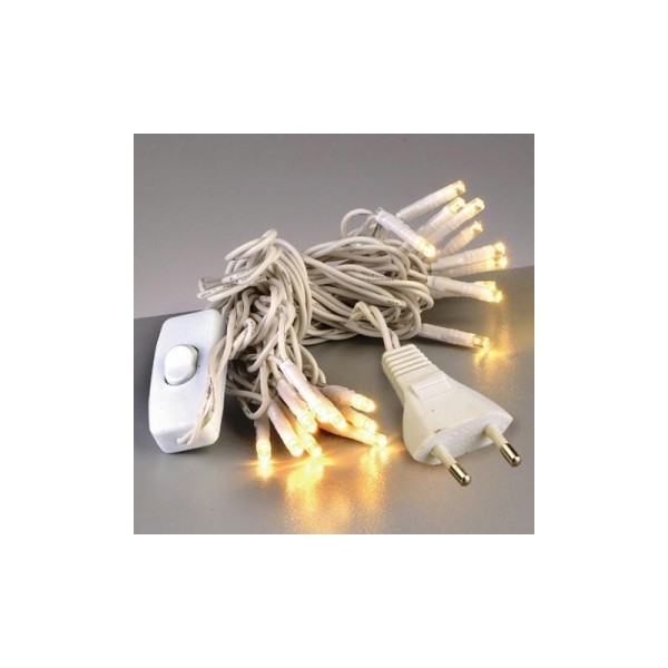 Guirlande linéaire lumineuse 20 LED avec interrupteur, 230V Câble blanc - Photo n°1